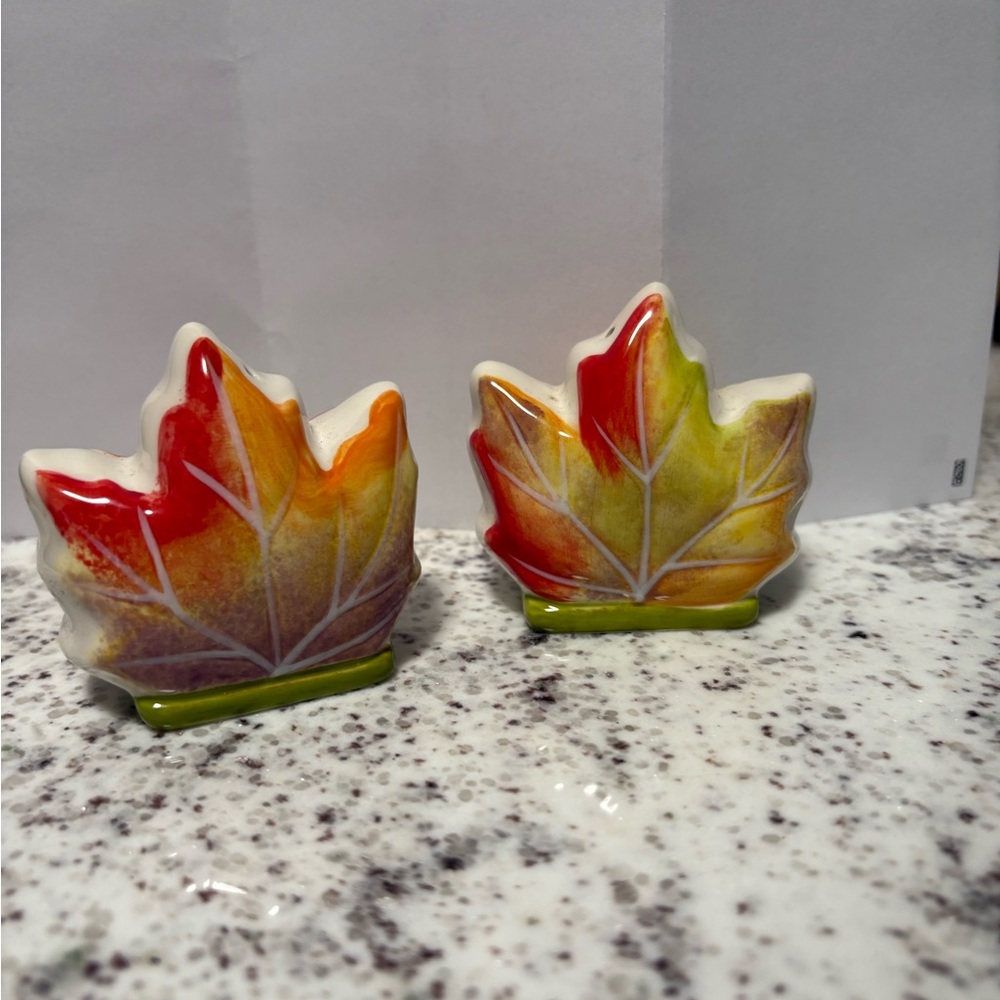 Home Essentials Leafy Delight Shakers - Red, Yellow, Green